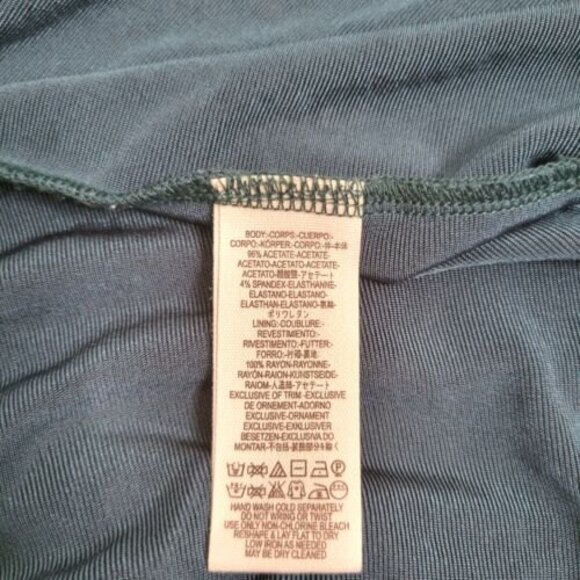 Free People Slinky Swing Dress Small Make it Count Trapeze Jade Green Sheer Lace - Picture 10 of 13